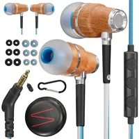 Symphonized® In Ear Kopfhörer mit Kabel und Mikrofon HD, Premium Noise Cancelling kopfhoerer In Ear, 8-mm-Bass, 3D-Sound aus Bubinga-Holz, Lautstärkeregler für Mobilgeräte, PCs und Tablets. NRG