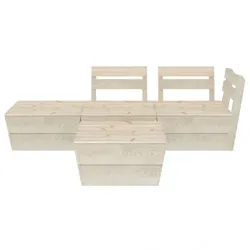 vidaXL Garten-Palettensofa Impregniertes Fichtenholz : Größe - 4-tlg.