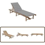 Garten-Sonnenliege mit Auflage Bambus - Bambus Liege - Gartenliege - Sonnenliege - Relaxliege - Outdoor Möbel