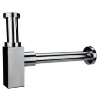 Primaster Design Flaschensiphon eckig 1 1/4 verchromt