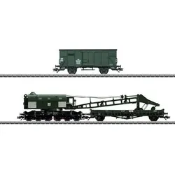 MÄRKLIN 49570 H0 6achsiger Eisenbahnwagen-Drehkran Ardelt 57t, DB, Ep. III