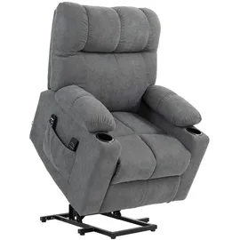Homcom Fernsehsessel mit Aufstehhilfe Relaxsessel mit Wärme- und Massagefunktion,