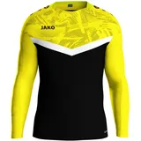 Jako Unisex Kinder Sweatshirt Iconic, schwarz/Soft yellow 116