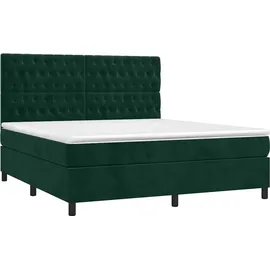 vidaXL Boxspringbett 180 x 200 cm Dunkelgrün