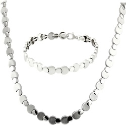 SilberDream Schmuckset SilberDream Circles Collier und Armband (Schmuckset, 2-tlg., Schmucksets), Schmucksets (Circles) ca. 44,5cm (Kette), ca. 19cm (Armband), 925 Ster silberfarben