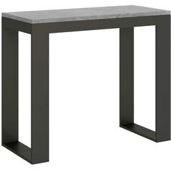 Itamoby Ausziehbare Konsole 90x40/300 cm Tecno Evolution Cement Anthrazitrahmen