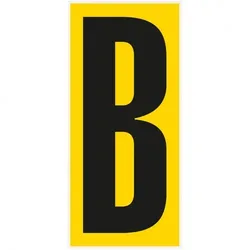 Buchstabe B, für den Boden, gelb/schwarz, Kunststoff, 180x400mm, 3/VE