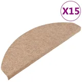 vidaXL Stufenmatten Selbstklebend 15 Stk. 65x22,5x3,5 cm Beige