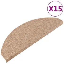 vidaXL Stufenmatten Selbstklebend 15 Stk. 65x22,5x3,5 cm Beige