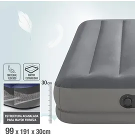 Intex 64112 Twin Dura-Beam Prestige Mid-Rise Luftbett mit USB-Pumpe, aufgeblasene Größe: 99 x 191 x 30 cm