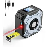 Wiederaufladbares Laser-maßband, 40-m-laser-entfernungsmesser Und 5-m-maßband, Digitales Maßband Mit Lcd-bildschirm, Misst Fläche, Entfernung Und Volumen (meter, Fuß, Zoll)