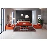 JVmoebel Sofa Klassische 3+2 Sitzer Sofa Couch Sofa Leder Sofa Polster, Made in Europe orange