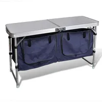 vidaXL Campingschrank Aluminium Silber