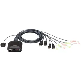 ATEN CS22DP-AT 2-Port USB DisplayPort KVM Switch schwarz