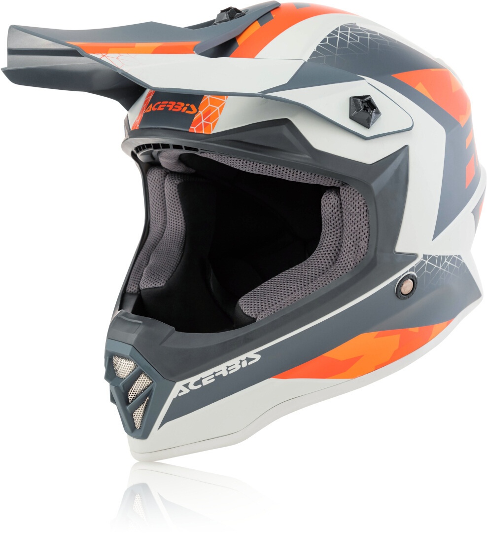 Acerbis Steel De Helm van de Motorcross van jonge geitjes, grijs-oranje, S Voorkinderen
