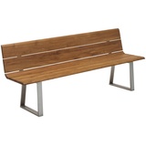 Niehoff Nova 200 x 52 x 89 cm edelstahl/teak gebürstet