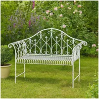 Hti-Living HTI-Living, Gartenbank, Metall Gartenbank Weiss romantisch nostalgisch