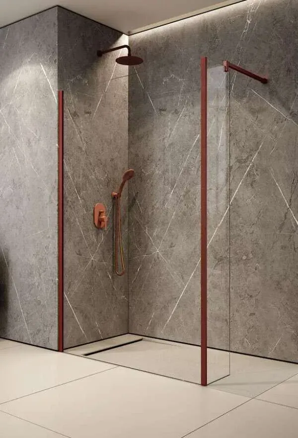 Profiltek KLEE Duschwand Walk-In mit kleinen Festteil.. - Duschkabine