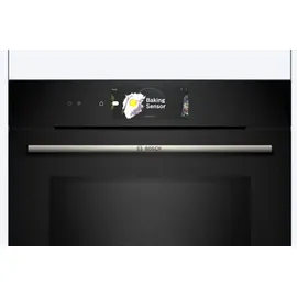 Bosch Backofen mit Mikrowelle Serie 8, HMG778NB1 Einbau-Backofen Integrierbarer 60 x 60cm, Mikrowellenfunktion, digitaler Bedienring, TFT-Touchdisplay Pro, Heißluft sanft, Boost-Funktion, Schwarz