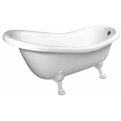 RETRO freistehende Badewanne 170x78x72cm, Füsse weiss