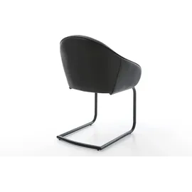 DeLife Freischwinger Gaio-Flex Echt-Leder Schwarz Freischwinger rund Schwarz