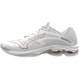 Mizuno Damen Wave Lightning Z7 Handballschuhe, Weiß, Rosa, Schneewittchen, 44.5 EU - 44.5 EU