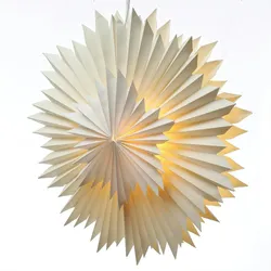 LED Papierstern EISBLUME Weihnachtsstern Faltstern beleuchtet 60cm