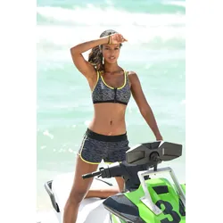 Badeshorts VENICE BEACH, Damen, Gr. 44, N-Gr, schwarz, Polyester, Badehosen, mit Klettverschlusstasche