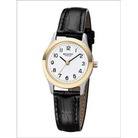 REGENT Uhr Damenuhr 75650919 klassische Damenuhr bicolor mit Lederband