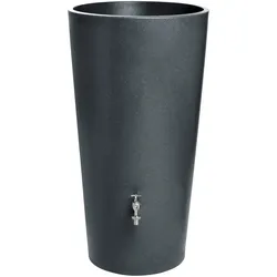 Regenwassertank ARVES "Flower", grau (anthrazit), H:110cm Ø:60cm, Kunststoff, Regentonnen