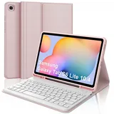 FOGARI Tastatur Hülle für Samsung Galaxy Tab S6 Lite 10,4 Zoll (2024/2022/2020), Deutsches QWERTZ Magnetisch Abnehmbarer Bluetooth Tastatur für Samsung Galaxy Tab S6 Lite 10.4", Rosa