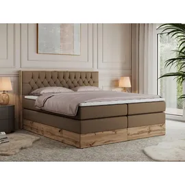 MKS Boxspringbett 160 x 200 cm H3 Braun