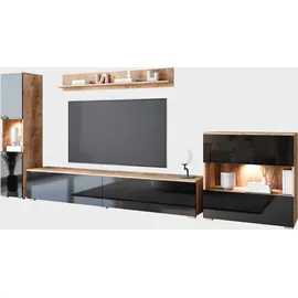 INOSIGN Wohnwand »PARIS, Vitrine Türanschlag links/rechts wechselbar« Komplett-Set, 4 Stk. tlg., schwarz