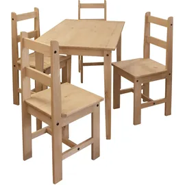 Möbilia Essgruppe MÖBILIA, beige (natur, natur, natur), B:108cm H:76cm T:65cm, Massivholz, Sitzmöbel-Sets, Essgruppe, Holzoberfläche honigfarbend gewachst
