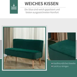 Homcom 2-Sitzer Stoffsofa Polstersofa Sitzmöbel Loungesofa Holz, 56.5x77x117 cm