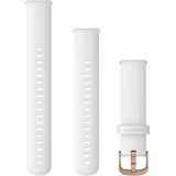 Garmin Schnellwechsel-Armbänder (18 mm, Silikon), Weiss Edelstahl-Teile in Roségold