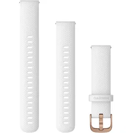 Garmin Schnellwechsel-Armbänder (18 mm, Silikon), Weiss Edelstahl-Teile in Roségold