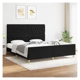 vidaXL Bettgestell 180 x 200 cm Schwarz