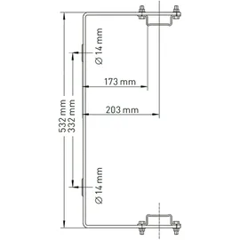 ZARGES Wandhalter starr 200 mm verzinkt