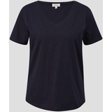 s.Oliver T-Shirt mit V-Ausschnitt, Marine, 44