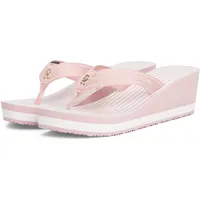 Dianette TOMMY HILFIGER "TH STRIPES WEDGE BEACH SANDAL", Damen, Gr. 42, rosa (rose), Textil, modisch, Schuhe, Zehentrenner, Sommerschuh mit gestreifter Innensohle