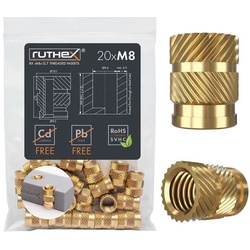 Ruthex M8 threaded insert – Rx-M8x12.7 - 20 pcs