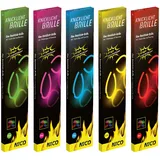 NICO Europe® Knicklicht Brillen 10er Set, bunte Neon Leuchtbrillen mit Leuchtstäbchen, Fanartikel für Fußball Sommer 2026, Public Viewing, Party, Silvester und Festival