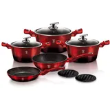 10-teiliges Granit Kochtopfset Topfset BERLINGERHAUS Metallic Burgundy BH-1631N