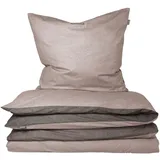 SCHIESSER Doubleface Renforcé taupe-dunkelgrau 135 x 200 cm + 80 x 80 cm 