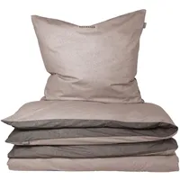 SCHIESSER Doubleface Renforcé taupe-dunkelgrau 135 x 200 cm + 80 x 80 cm 