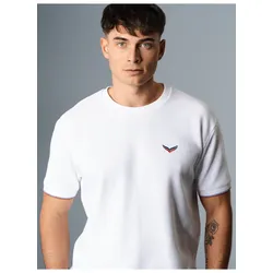 T-Shirt TRIGEMA "TRIGEMA Oversized T-Shirt in Waffeloptik", Herren, Gr. XXL, weiß, 100% Baumwolle, modisch, Halbarm, Shirts