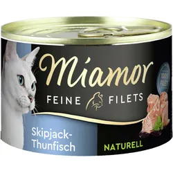 Miamor Feine Filets Naturelle 156g Dose Katzennassfutter 12 x 156 Gramm Skipjack-Thunfisch