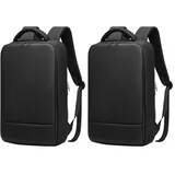 GYakeog Business Rucksack Herren mit Laptopfach 15.6 Zoll Laptop Rucksack Wasserdicht Rucksack Herren Arbeit für Reise Uni Büro-Schwarz (Packung mit 2)