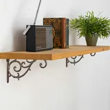 moritz Regalwinkel Wandwinkel Wandregal 17 cm x 27,5 cm Regalträger Regalhalter Wandträger aus Gusseisen braun